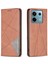 Xiaomi Poco X6 5g Pu Deri Kılıf Standı Manyetik Kapatma Flip Telefon Kapağı-Kahverengi (Yurt Dışından) 1