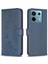 Xiaomi Poco X6 5g Deri Kılıf Şanslı Yonca Desen Koruma Kabuğu Telefon Kapağı-Mavi Için (Yurt Dışından) 1