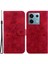 Xiaomi Poco X6 5g Telefon Kılıfı Kart Tutuculu Çiçek Cüzdan Kılıf-Kırmızı (Yurt Dışından) 1