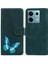 Xiaomi Poco X6 5g Kılıf Kelebek Desenli Deri Cüzdan Kılıfı-Yeşil (Yurt Dışından) 1