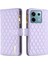 Xiaomi Poco X6 5g Fermuarlı Cep Kılıfı Deri Eşkenar Dörtgen Telefon Kapağı-Mor Için (Yurt Dışından) 1