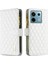 Xiaomi Poco X6 5g Fermuarlı Cep Kılıfı Deri Eşkenar Dörtgen Telefon Kapağı-Beyaz (Yurt Dışından) 1