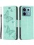 Xiaomi Poco X6 5g Kılıf Kelebek Baskılı Pu Deri Telefon Kapağı-Yeşil (Yurt Dışından) 1