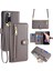 Xiaomi Redmi Note 11 Pro Deri Kılıf Fermuarlı Cep Crossbody Telefon Kapağı-Gri (Yurt Dışından) 1