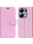 Xiaomi Poco M6 Pro 4g Kılıf Litchi Dokulu Deri Telefon Kılıfı - Cüzdan-Pembe (Yurt Dışından) 1