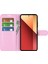 Xiaomi Poco M6 Pro 4g Kılıf Litchi Dokulu Deri Telefon Kılıfı - Cüzdan-Pembe (Yurt Dışından) 2
