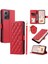 Xiaomi Redmi Için 11A 4g Kılıf Eşkenar Dörtgen Izgara Standı Telefon Koruma Kapağı 2 Askılı-Kırmızı (Yurt Dışından) 1