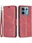 Xiaomi Poco M6 Pro 4g Deri Kılıf Standı Görünüm Folio Flip Telefon Kapağı-Kırmızı (Yurt Dışından) 1