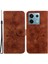 Xiaomi Poco X6 5g Telefon Kapak Çiçek Cüzdan Deri Kılıf Için Kart Tutucu-Kahverengi (Yurt Dışından) 1
