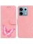 Xiaomi Poco X6 5g Kılıf Kelebek Desenli Deri Cüzdan Kapağı-Pembe (Yurt Dışından) 1