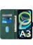 Xiaomi Redmi A3 Kılıf Pu Deri Omuz Askısı Çizgi Desenli Telefon Kapağı-Siyahımsı Yeşil (Yurt Dışından) 2