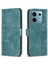 Xiaomi Poco X6 5g Deri Kılıf Izgara Desenli Folyo Cüzdan Telefon Kapağı-Yeşil (Yurt Dışından) 1