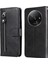 Xiaomi Redmi A3 Manyetik Kılıf Fermuarlı Cep Telefonu Kılıfı Buzağı Dokulu-Siyah (Yurt Dışından) 1