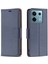 Xiaomi Poco X6 5g Telefon Kılıfı Için Düz Renk Pu Deri Standı Görünüm Kapağı Litchi Doku-Koyu Mavi (Yurt Dışından) 1