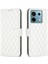 Xiaomi Poco X6 5g Eşkenar Dörtgen Kılıf Pu Deri Folyo Kapak Çevirin-Beyaz (Yurt Dışından) 1