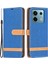 Xiaomi Poco M6 Pro 4g Deri Cüzdan Kılıf Kot Kumaş Doku Koruyucu Kapak-Safir (Yurt Dışından) 1