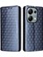Xiaomi Poco M6 Pro 4g Kılıf Için Eşkenar Dörtgen Baskılı Stand Görünümü Telefon Kapağı-Mavi (Yurt Dışından) 1