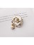 Broş Metal Rozet Gül Beyaz Incili Yaprak Yaka Kıyafet Şapka Takı Aksesuar Rosette Brooch 4