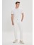 ALTINYILDIZ CLASSICS Erkek Beyaz Slim Fit Dar Kesim 5 Cep Armürlü Esnek Pantolon 3