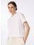 Beyaz Kadın Bisiklet Yaka Basic T-Shirt F4SL-TST0358 1