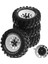 4 Adet 93MM Metal 1.9 Inç Beadlock Jant Lastik Lastik Seti 1/10 Rc Paletli Araba, Oluklu Adaptör, Beyaz (Yurt Dışından) 3