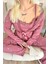 Pembe Mini Kalp Desenli Bambu Sabahlıklı Kadın Pijama Takımı 5