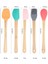 Renkli ve Bambu Saplı Silikon Mini Spatula Seti (5li) 3