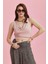 Lastikli Kolsuz Degaje Yaka Şık Crop Bluz 1