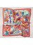 Silk Home Turuncu Mor Karma Desen Tivil Ipek Eşarp 11427-27 5