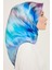 Mavi Mor Batik Desen Tivil İpek Eşarp 9136-03 2