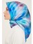 Mavi Mor Batik Desen Tivil İpek Eşarp 9136-03 3