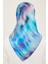Mavi Mor Batik Desen Tivil İpek Eşarp 9136-03 4