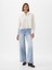 Kadın Mavi High Rise Stride Wide-Leg Jean Pantolon 1