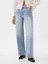 Kadın Mavi High Rise Stride Wide-Leg Jean Pantolon 2