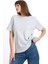 Kadın Gri Bisiklet Yaka Kısa Kol Tshirt S-101 3