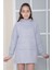 Kız Çocuk Gri Kapüşonlu 3 Iplik Şardonlu Polarlı Reglan Kol Elbise S-303GRİ 2
