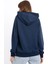 Kadın Lacivert Kapüşonlu 3 Iplik Şardonsuz Polarsız Reglan Kol Sweatshirt S-104 3