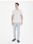 Erkek Açık Mavi Slim Fit Beli Lastikli Kanvas Pantolon 50288508-VR003 3