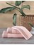 Salerno Fitilli 3'lü Banyo Havlu Seti Pudra 30X50 cm 50X85 cm 70X140 cm 1
