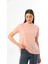 Pembe-Mavi 2'li Paket Dik Yaka Rahat Kalıp Pamuk T-Shirt 2