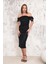 Düşük Kol Pullu Siyah Abiye 4