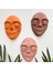 El Yapımı Yüz Heykeli Taş Duvar Dekoru 3'li Set, Modern Tasarım, Eskitme Taş Görünümlü Duvar Mask 1