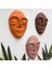 El Yapımı Yüz Heykeli Taş Duvar Dekoru 3'li Set, Modern Tasarım, Eskitme Taş Görünümlü Duvar Mask 2