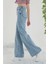 Incim Kadın Açık Mavi Kar Yıkama Yüksek Bel Denim Jean Kadın Bol Paça Kot Pantolon 1