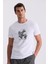 Beyaz Slim Fit Bisiklet Yaka T-Shirt 1