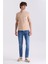 Bej Slim Fit Bisiklet Yaka T-Shirt 2