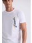 Beyaz Slim Fit Bisiklet Yaka T-Shirt 3