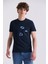 Lacivert Slim Fit Bisiklet Yaka T-Shirt 1