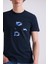 Lacivert Slim Fit Bisiklet Yaka T-Shirt 3