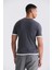 Koyu Gri Slim Fit Triko Bisiklet Yaka T-Shirt 4